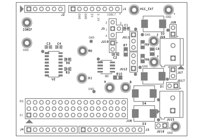 Location Circuit - Analog Devices / Maxim Integrated MAX33048E Shield Evaluation Kit